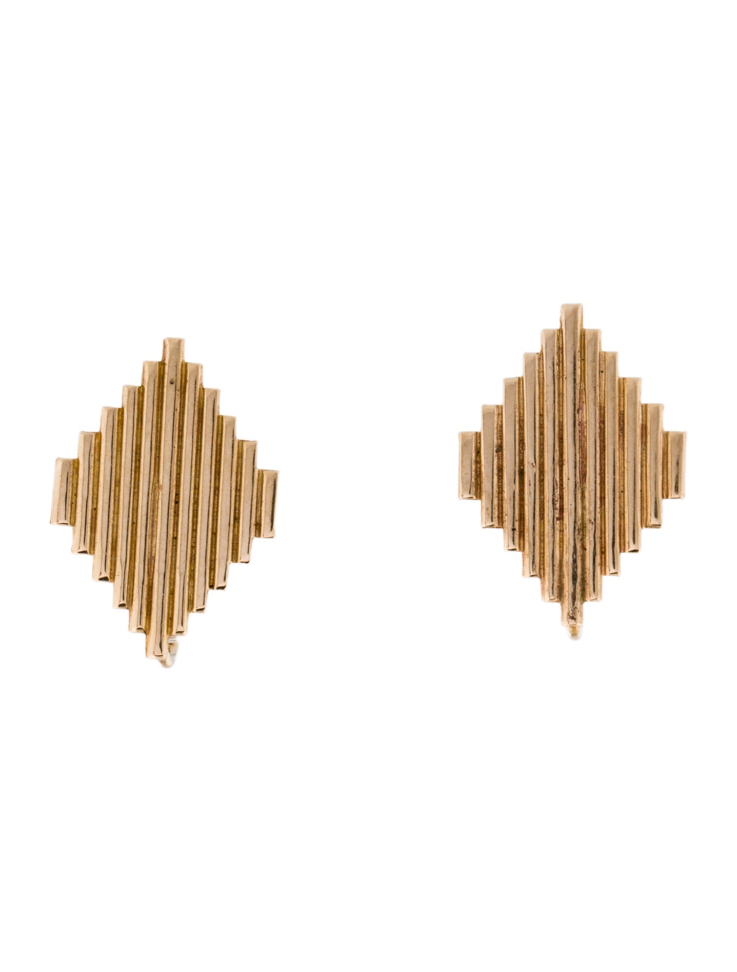 Earrings 14K Diamond Shape Clip-on