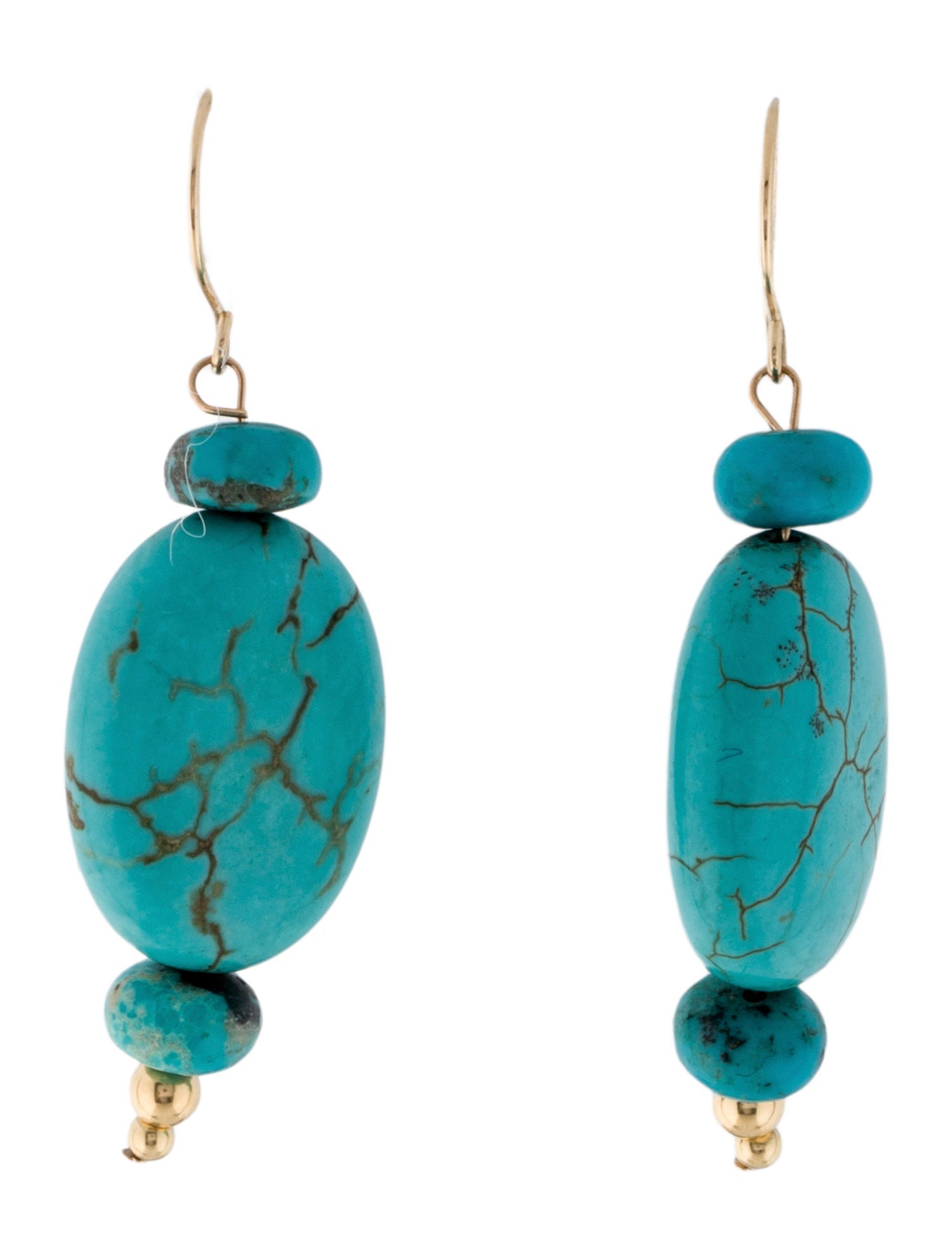 Earrings 14K Dyed Magnesite & Turquoise Drop Earrings