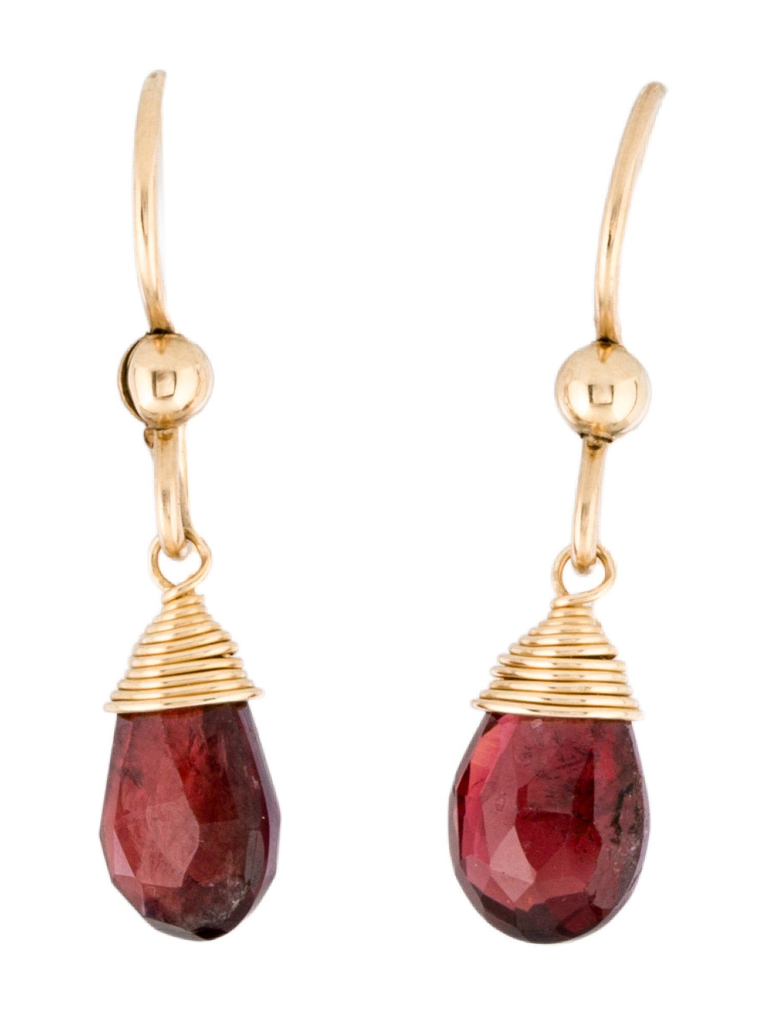 Earrings 10K Rhodolite Drop Earrings