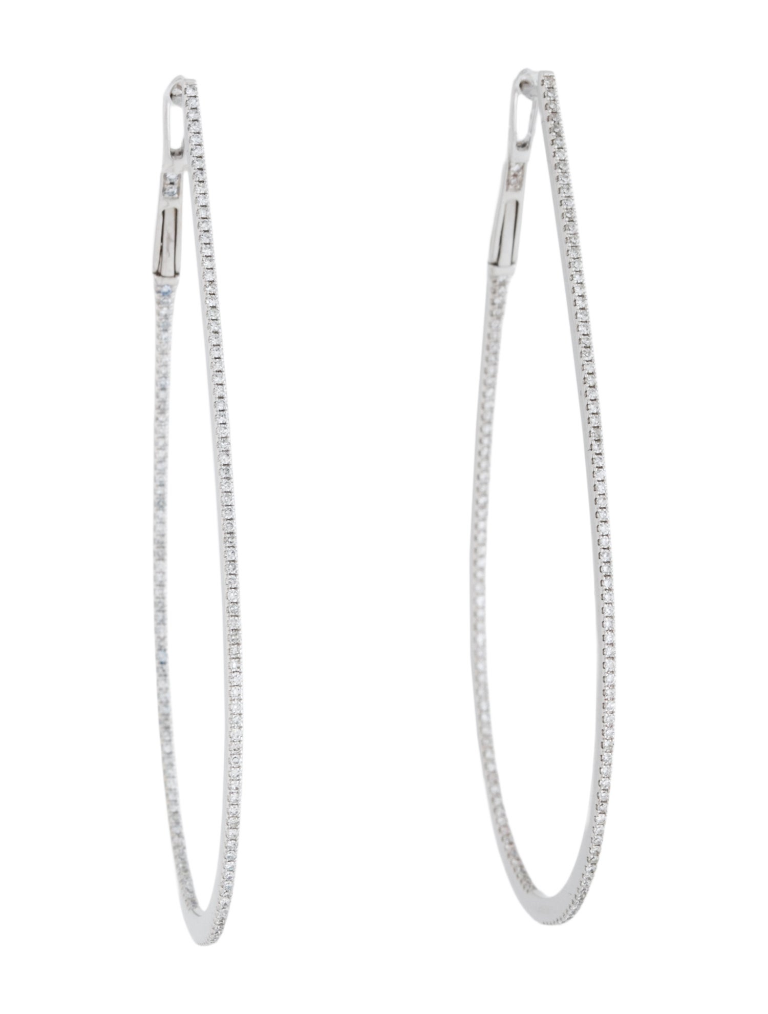 Earrings 18K Diamond Teardrop Hoop