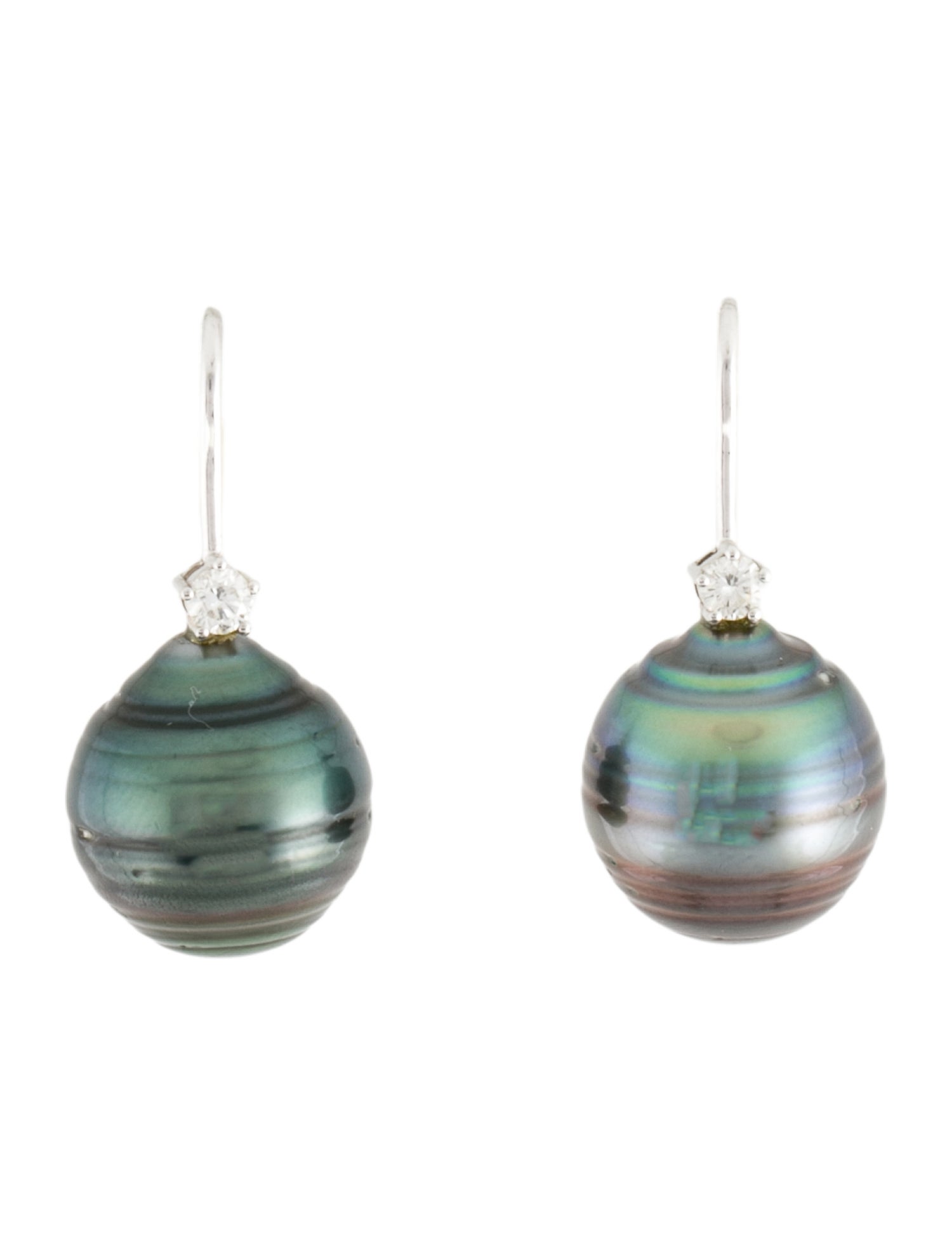 Earrings 18K Pearl & Diamond Drop Earrings