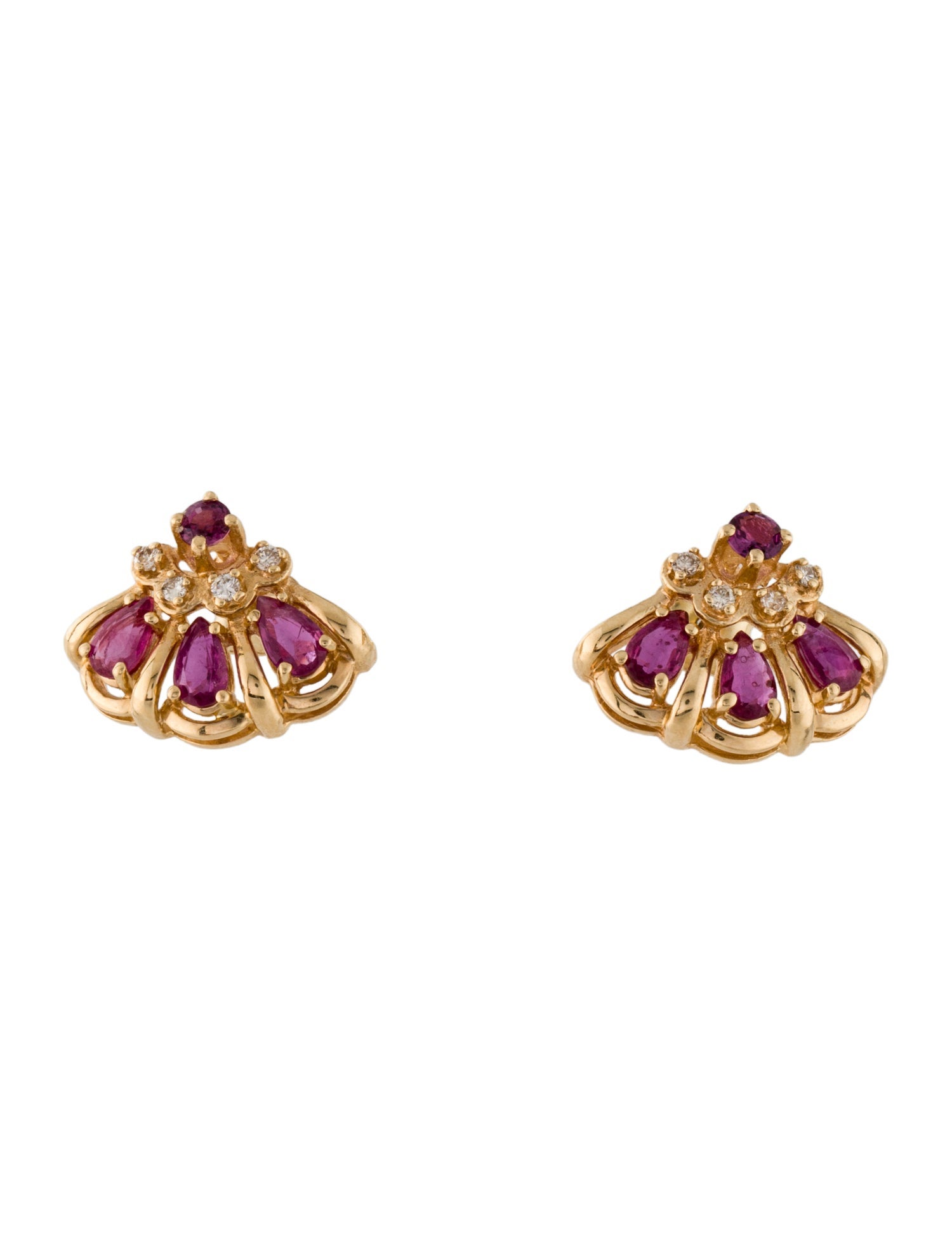 Earrings 14K 1.47ctw Ruby & Diamond Stud
