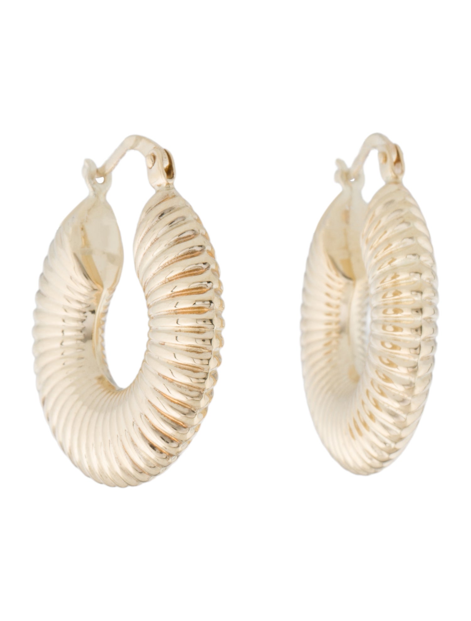 Earrings 14K Textured Hoop Earrings