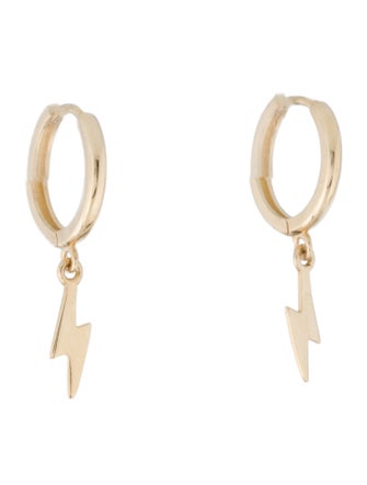 Earrings 14K Lightning Bolt Drop Earrings