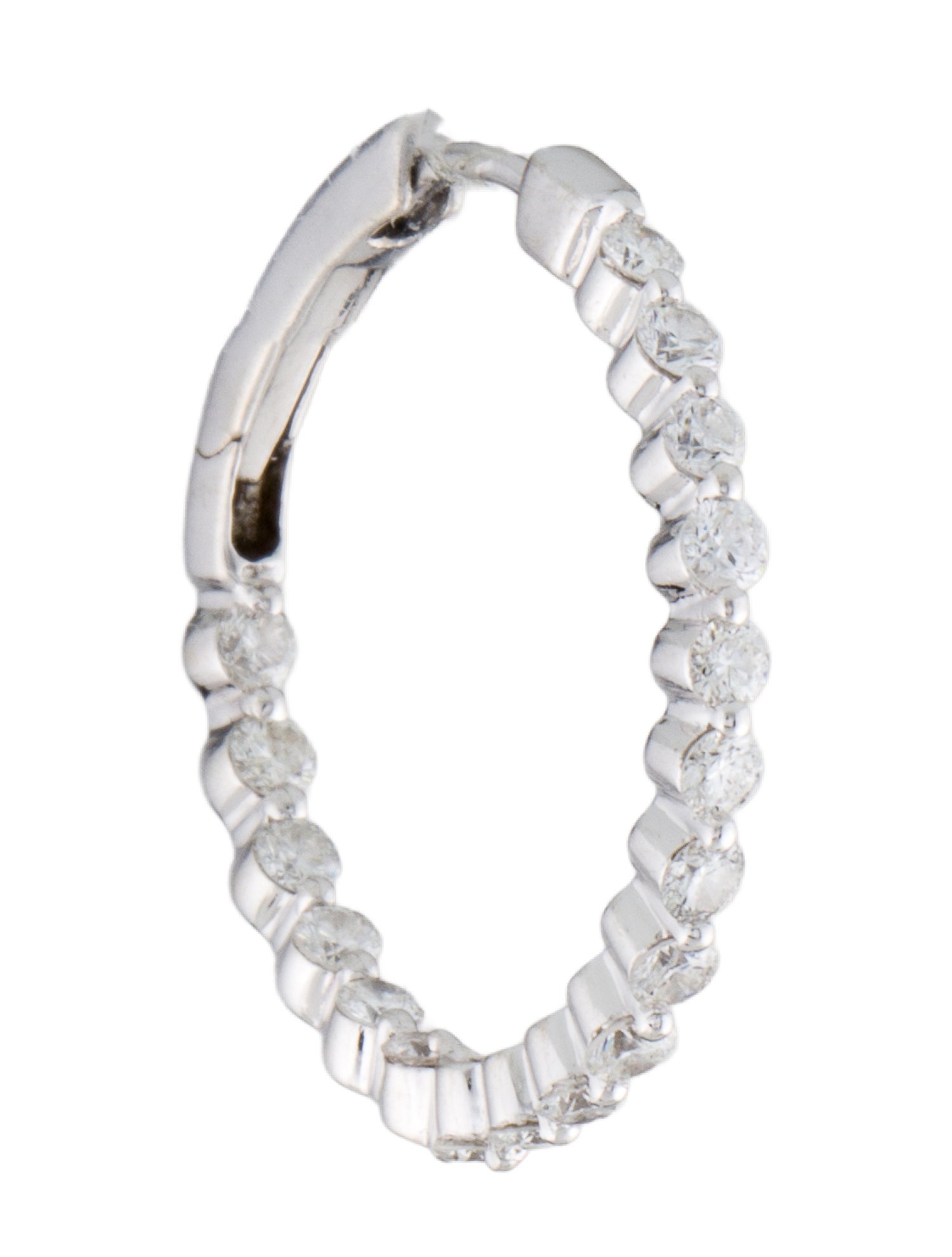 Earrings 14K Diamond Inside Out Single Hoop Earring