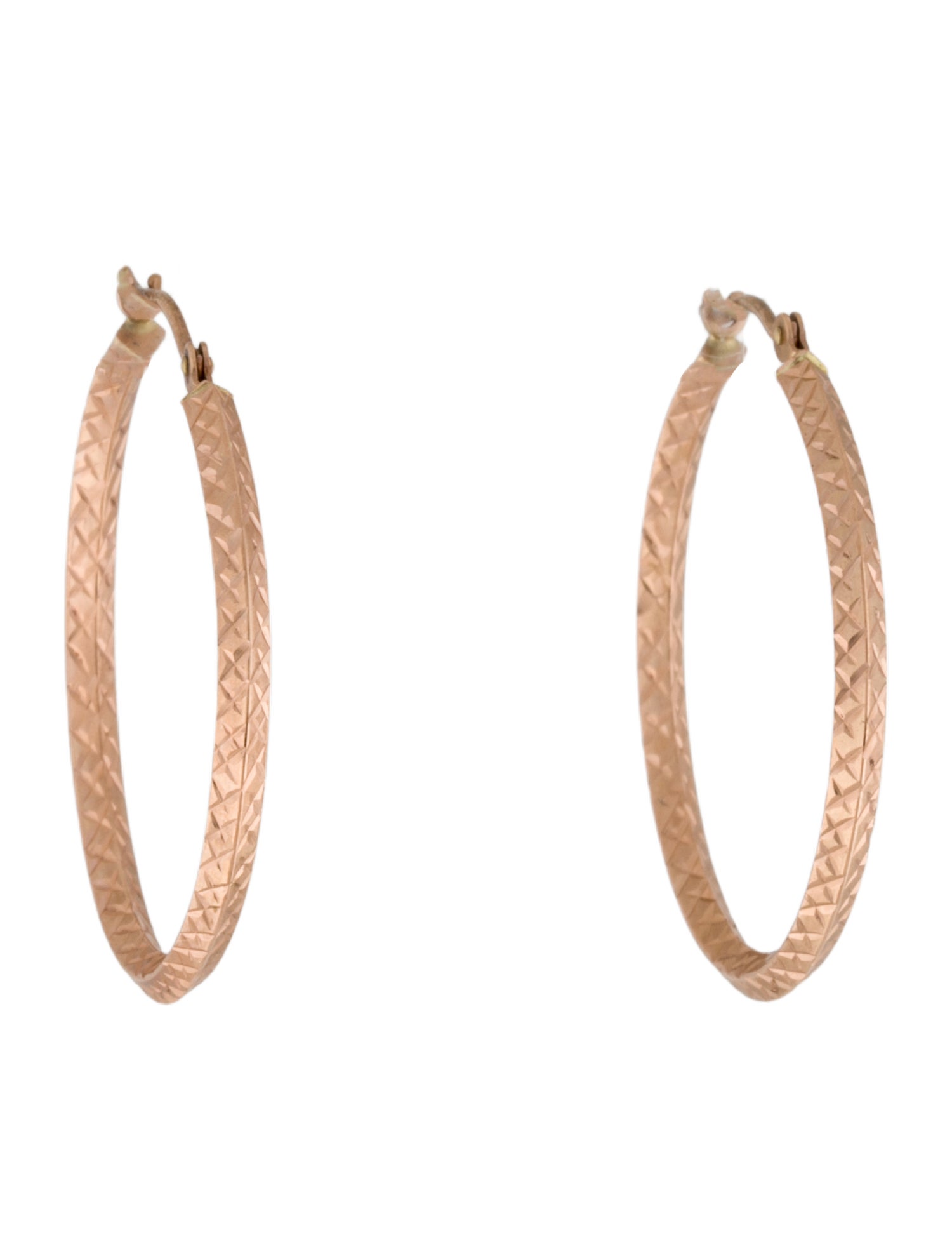 Earrings 14K Textured Hoop Earrings