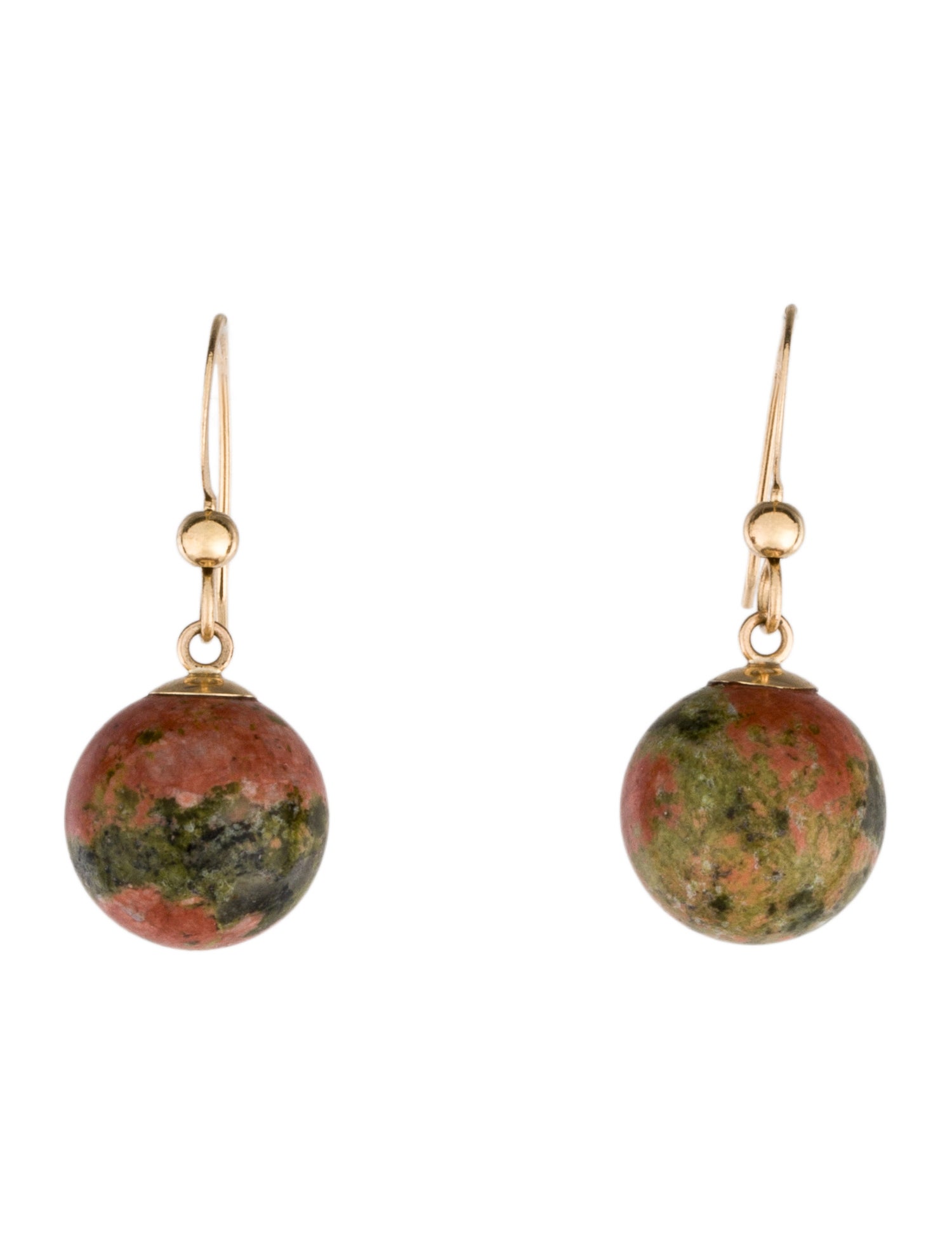 Earrings 14K Unakite Drop Earrings