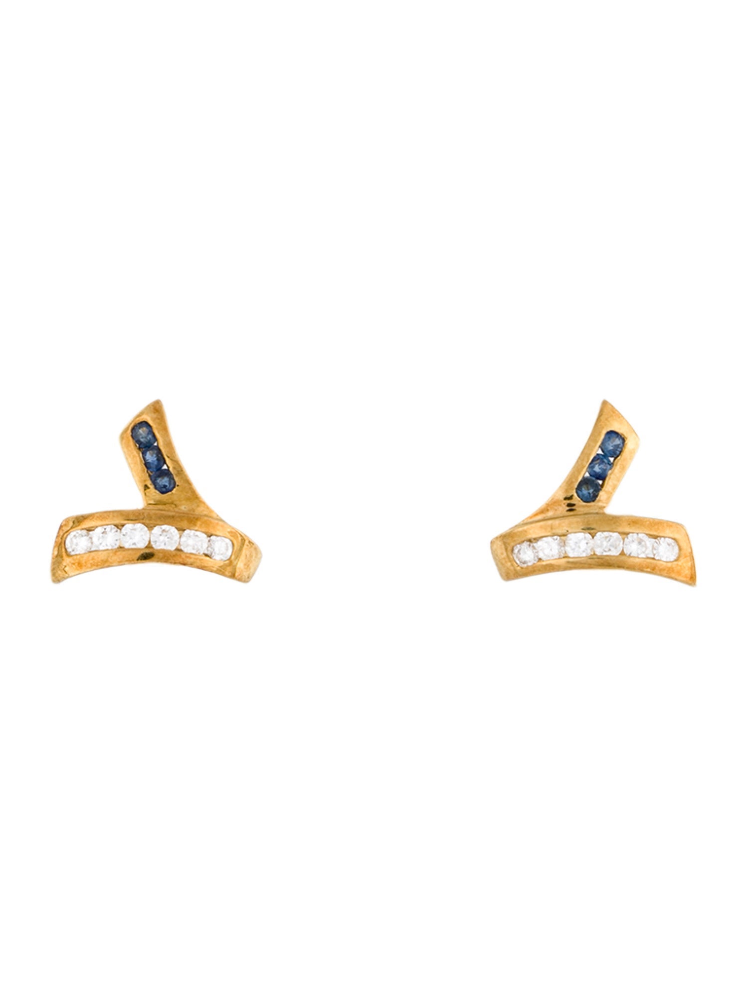 Earrings 18K Sapphire & Diamond Stud