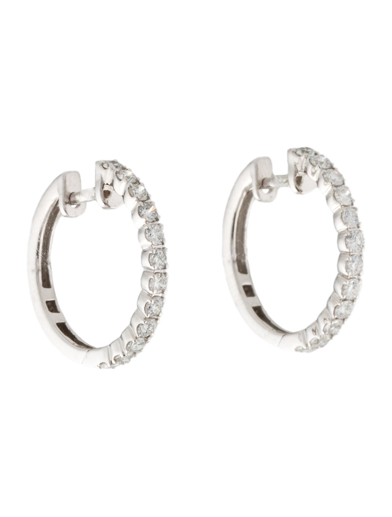 Earrings 14K Diamond Hoop Earrings