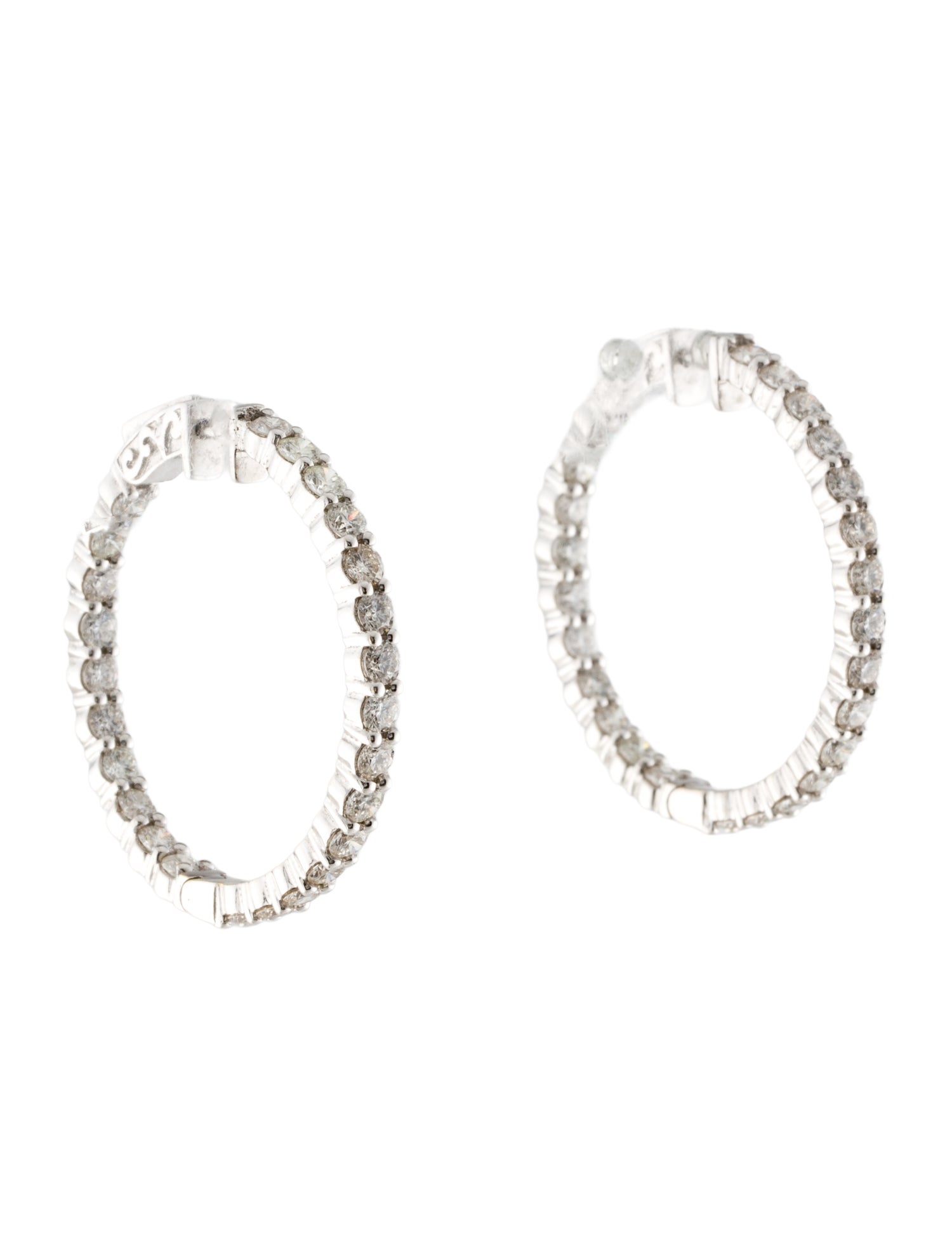 Earrings 14K 4.00ctw Diamond Inside Out Hoop