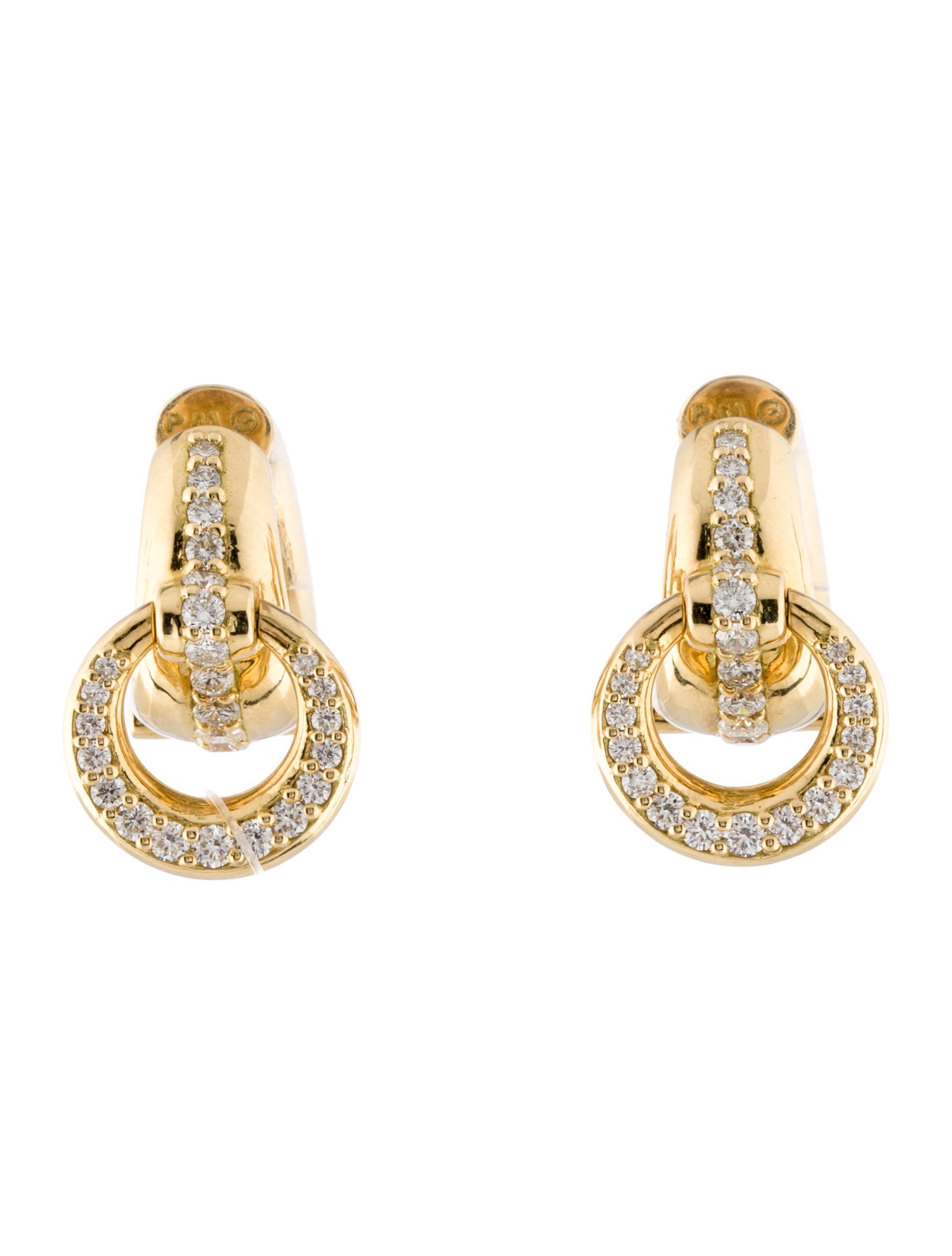 Paul Morelli 18K 1.27ctw Diamond Door Knocker Hoop Earrings