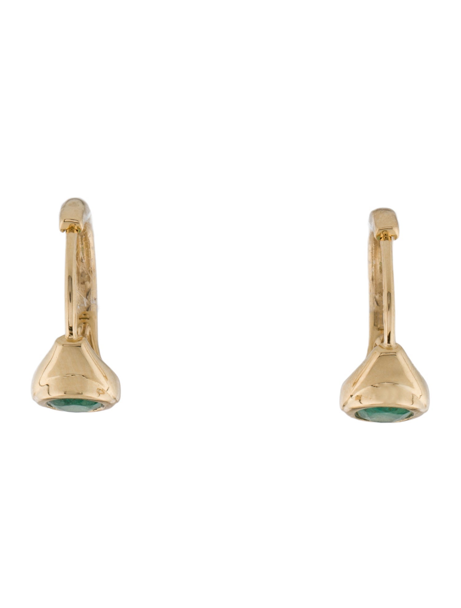 Earrings 18K Emerald Huggie