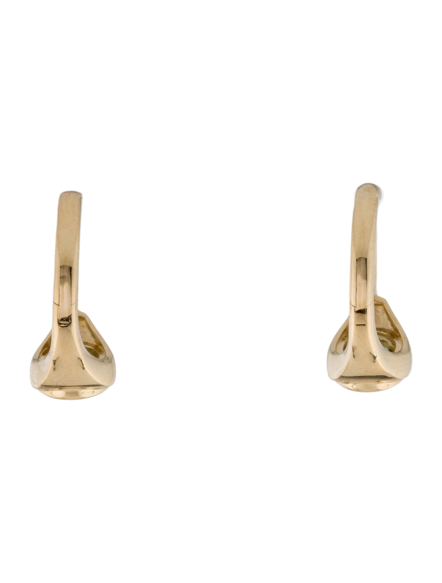 Earrings 18K Emerald Huggie Earrings