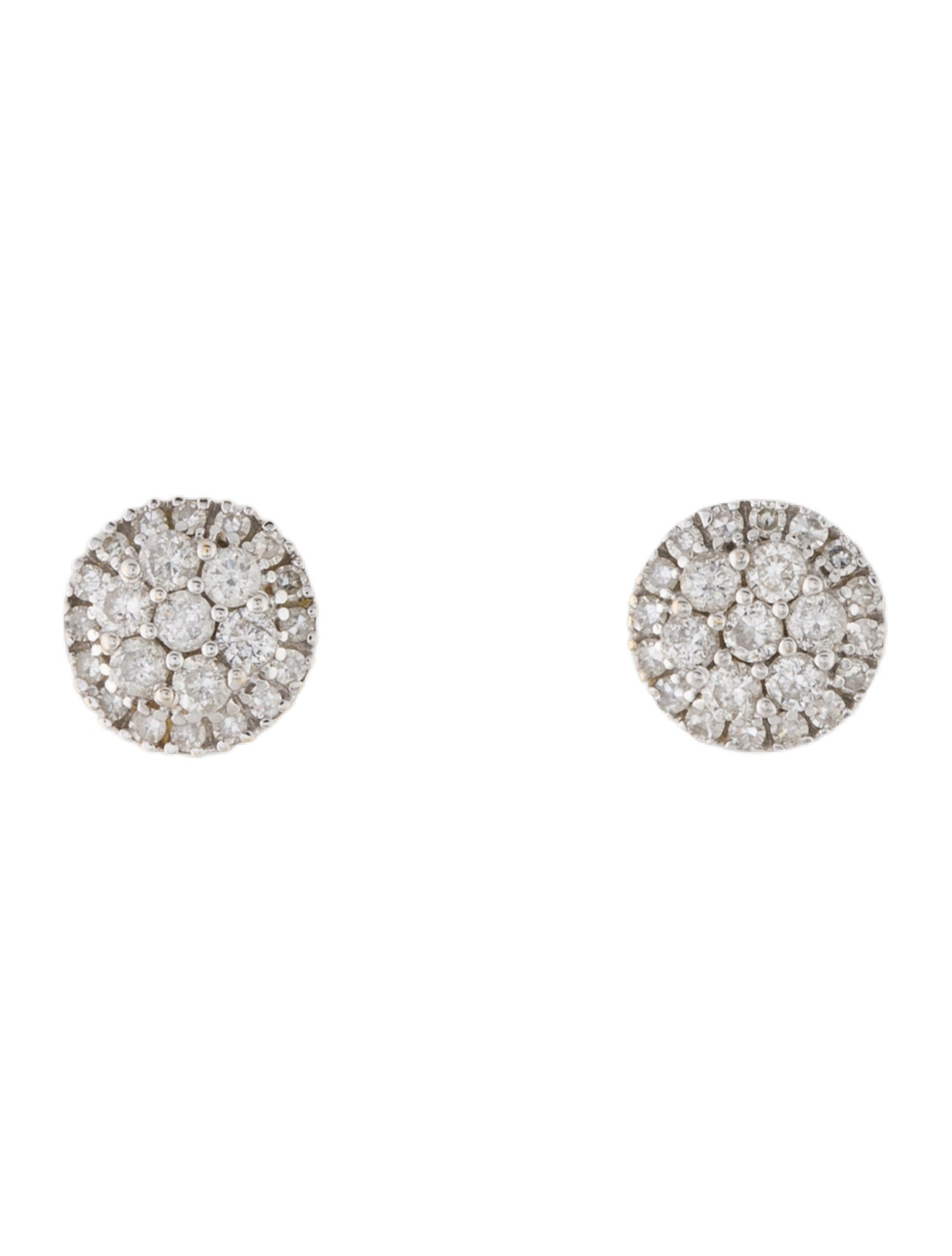 Earrings 14K Diamond Cluster Stud Earrings