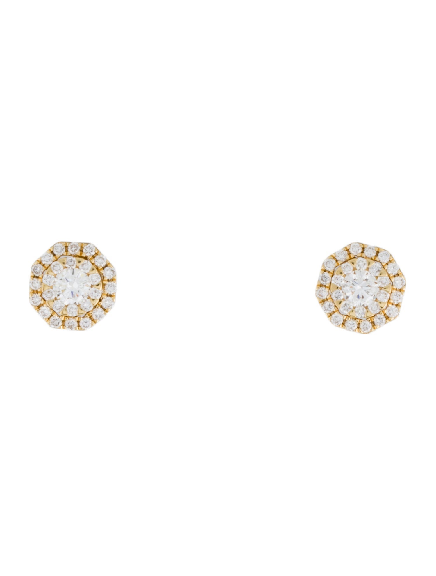 Earrings 18K Diamond Double Halo Stud Earrings