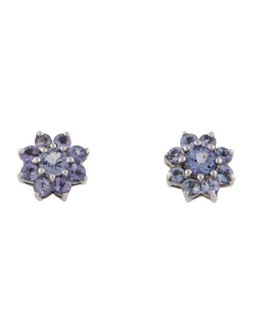 Earrings 14K Tanzanite Cluster Stud Earrings