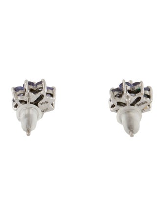 Earrings 14K Tanzanite Cluster Stud Earrings