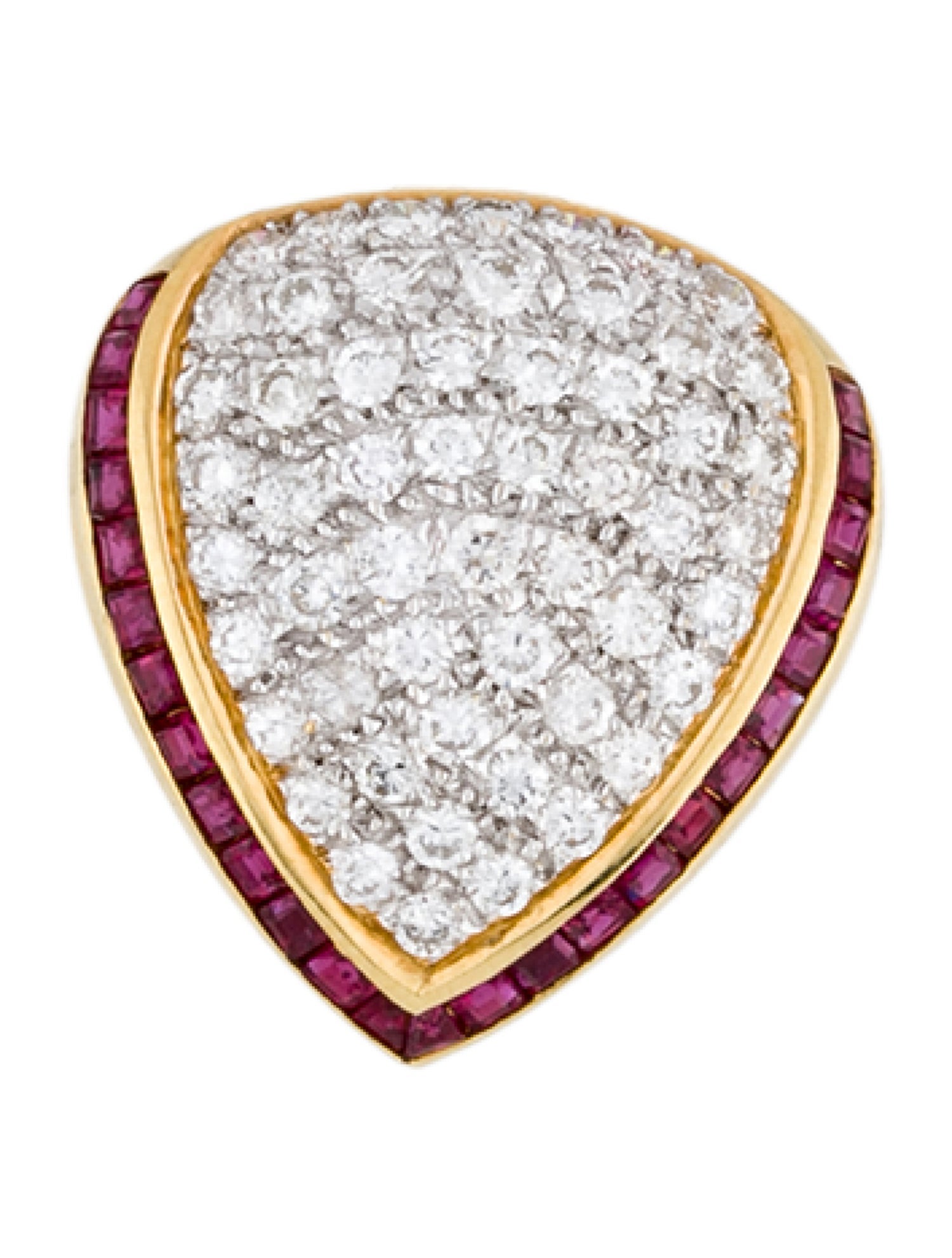 Earrings 18K Ruby & Diamond Single Ear Clip Earring