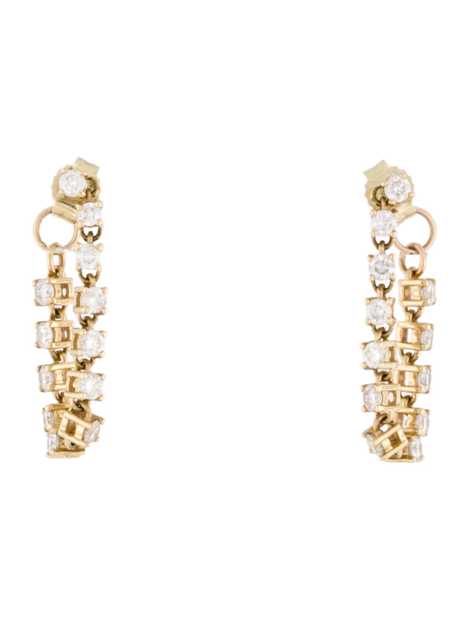 Earrings 14K Diamond Chain Huggie