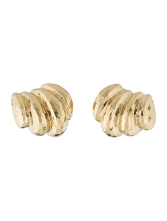 Earrings 14K Textured Earclips