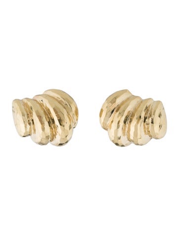 Earrings Earclip 14K Textured Earclips