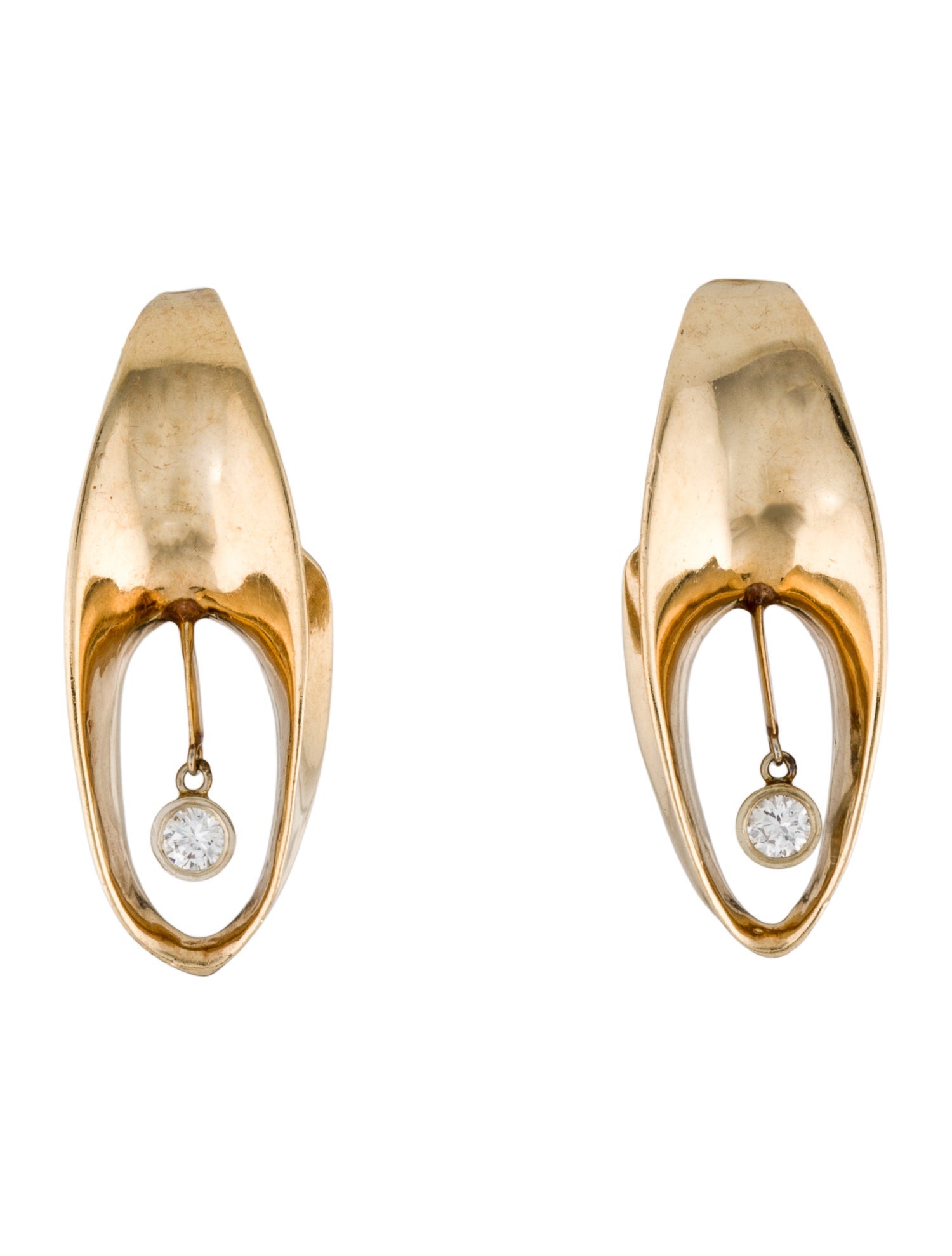 Earrings 14K Diamond Drop Earclip