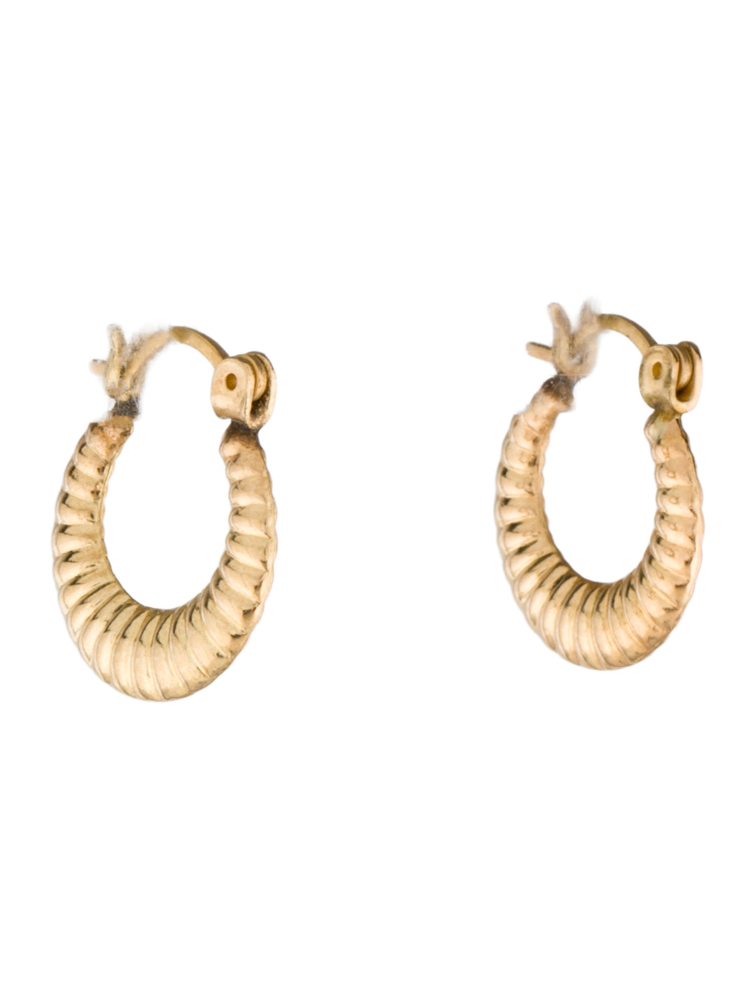 Earrings 14K Fluted Hoop Earrings