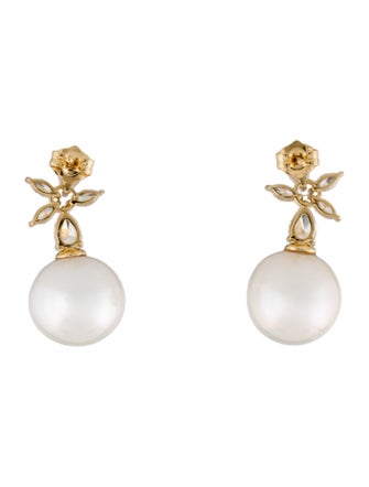 Earrings 18K Pearl & Lab-Grown Diamond Drop Earrings