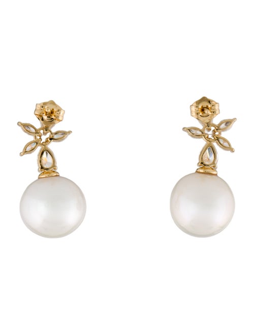 Earrings 18K Pearl & Lab-Grown Diamond Drop Earrings