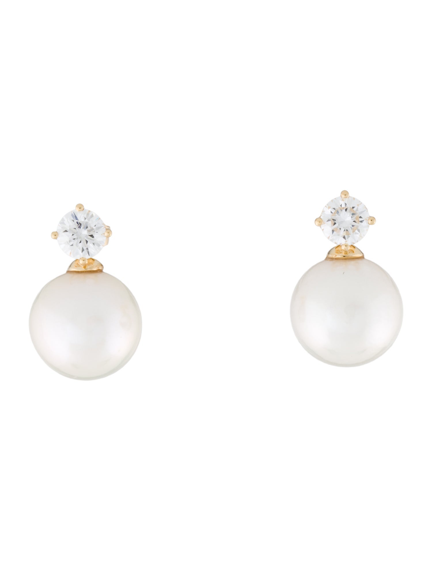 Earrings 18K Pearl & Lab-Grown Diamond Drop Earrings
