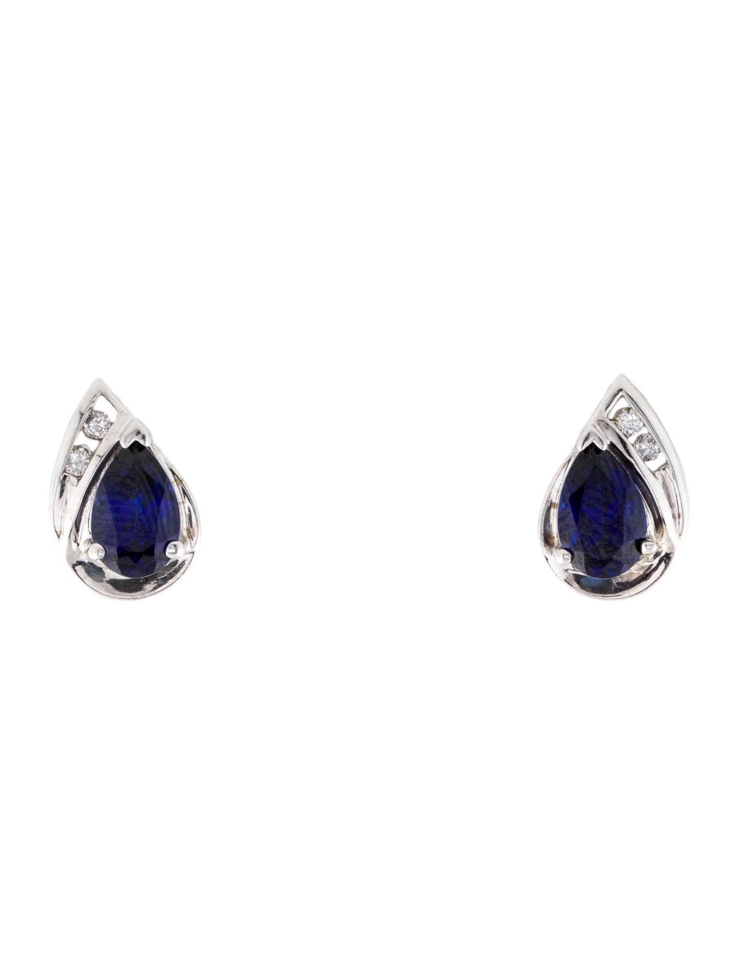 Earrings Alwand Vahan 10K 2.17ctw Synthetic Sapphire & Diamond Stud