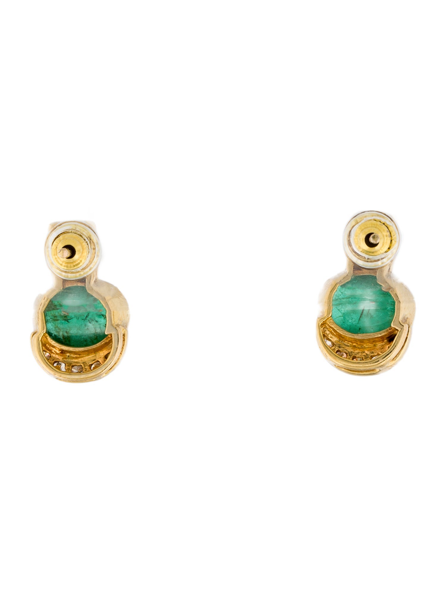 Earrings 14K 3.25ctw Emerald & Diamond Stud Earrings