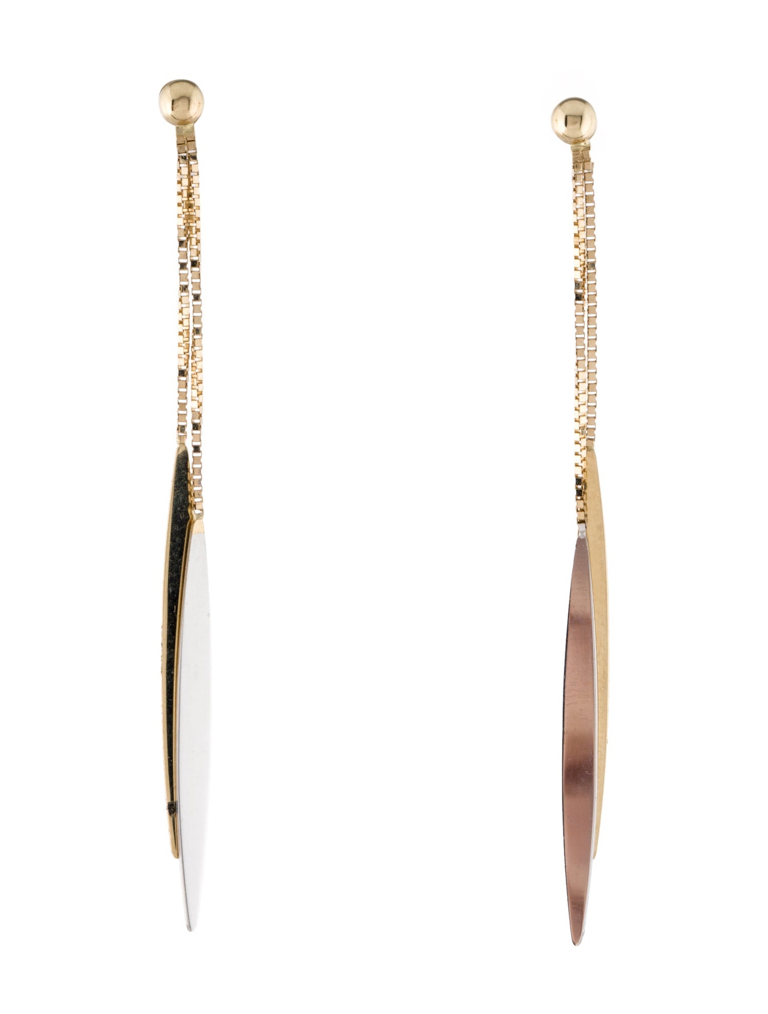 Earrings 14K Two-Tone Drop Earrings