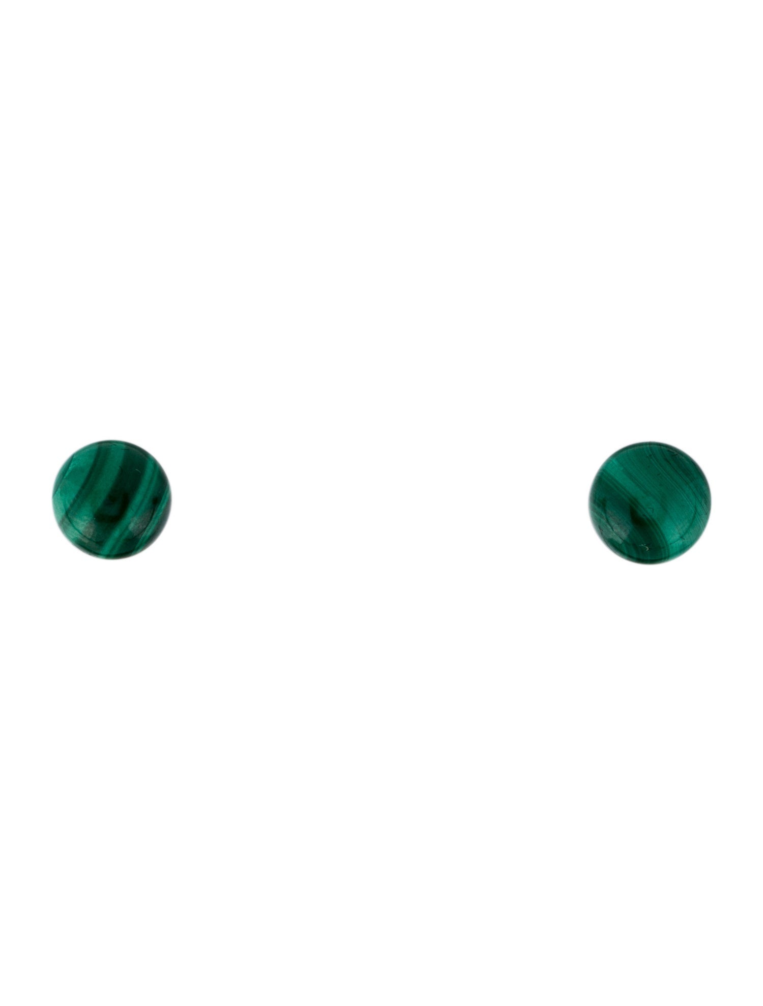 Earrings 18K Malachite Studs