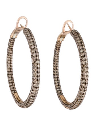 Earrings 18K 9.34ctw Diamond Inside Out Hoop Earrings