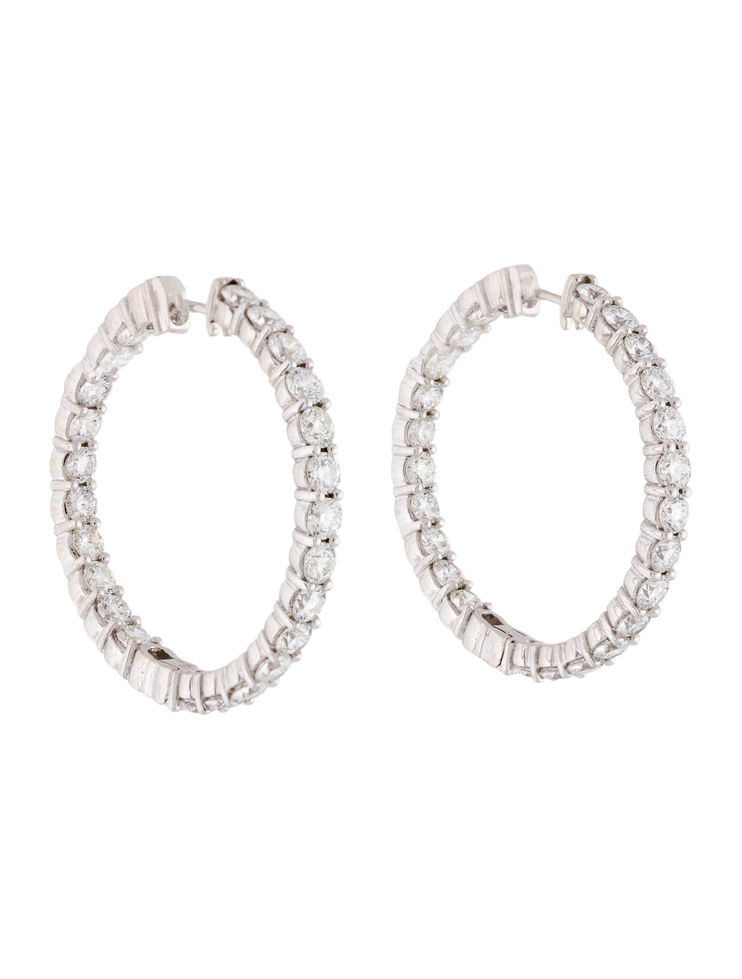 Earrings 18K Diamond Inside-Out Hoop