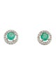Earrings 14K Emerald & Diamond Stud Earrings
