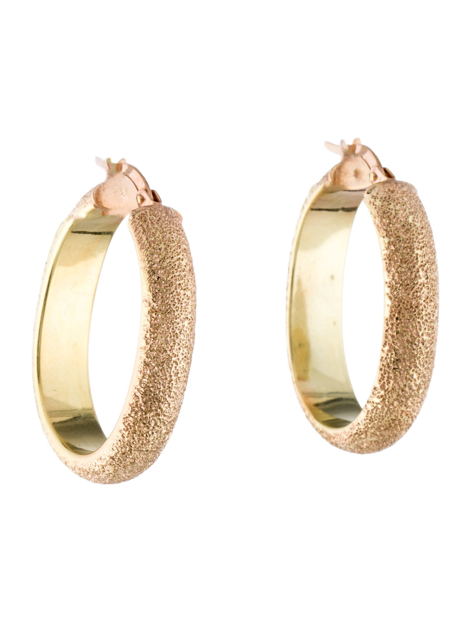 Earrings 14K Textured Hoop Earrings
