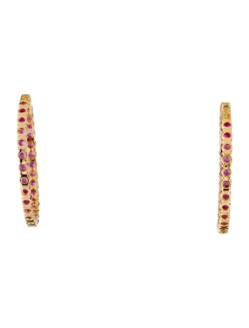 Earrings 14K 3.94ctw Ruby Inside Hoop Earrings