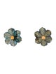 Earrings 14K Sapphire & Labradorite Convertible Flower Jacket Stud Earrings
