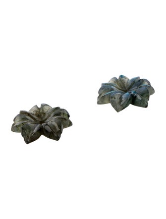 Earrings 14K Sapphire & Labradorite Convertible Flower Jacket Stud Earrings