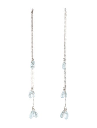 Earrings 18K Aquamarine Drop Earrings