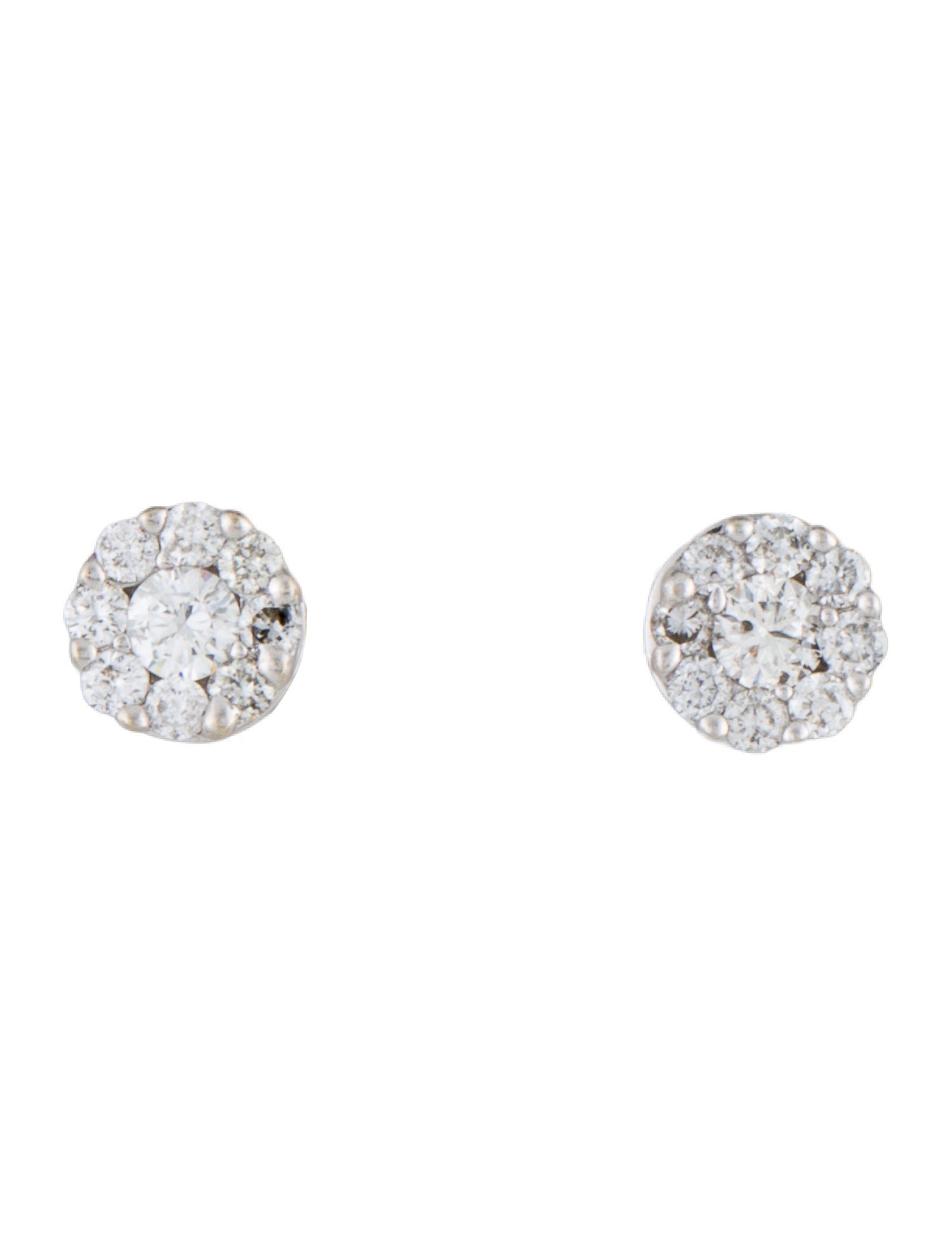 Earrings 14K Diamond Cluster Stud Earrings