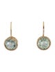Earrings 14K 5.84ctw Prasiolite & Diamond Drop Earrings