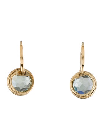 Earrings 14K 5.84ctw Prasiolite & Diamond Drop Earrings