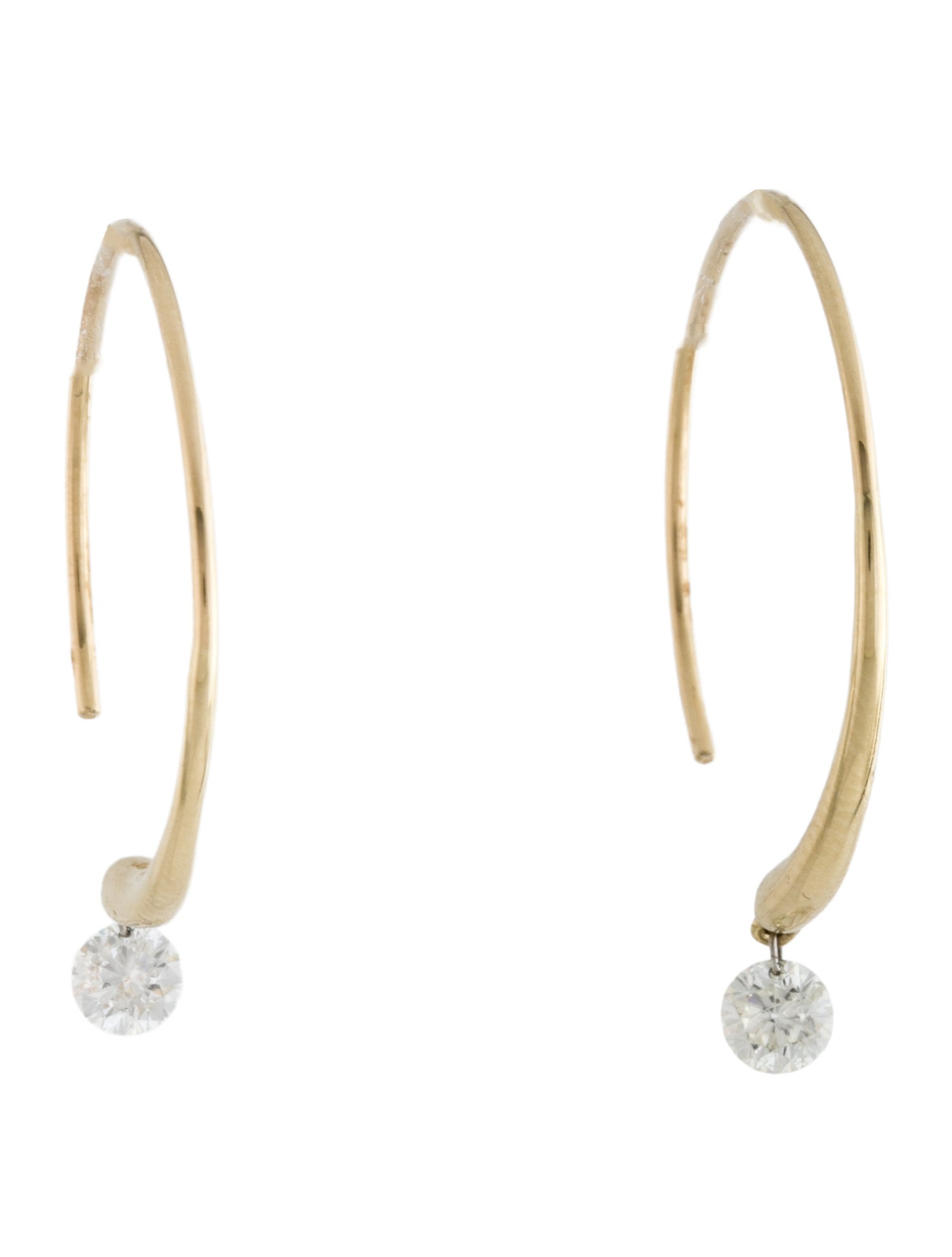 Earrings 14K Diamond Open Circle Drop