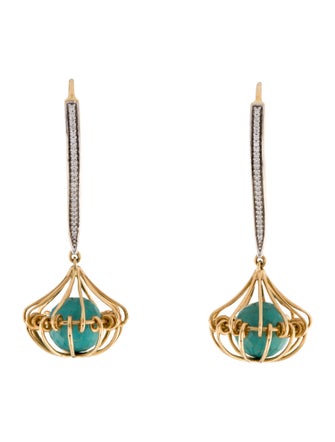 Earrings  Zoya Turquoise & Diamond Drop Earrings