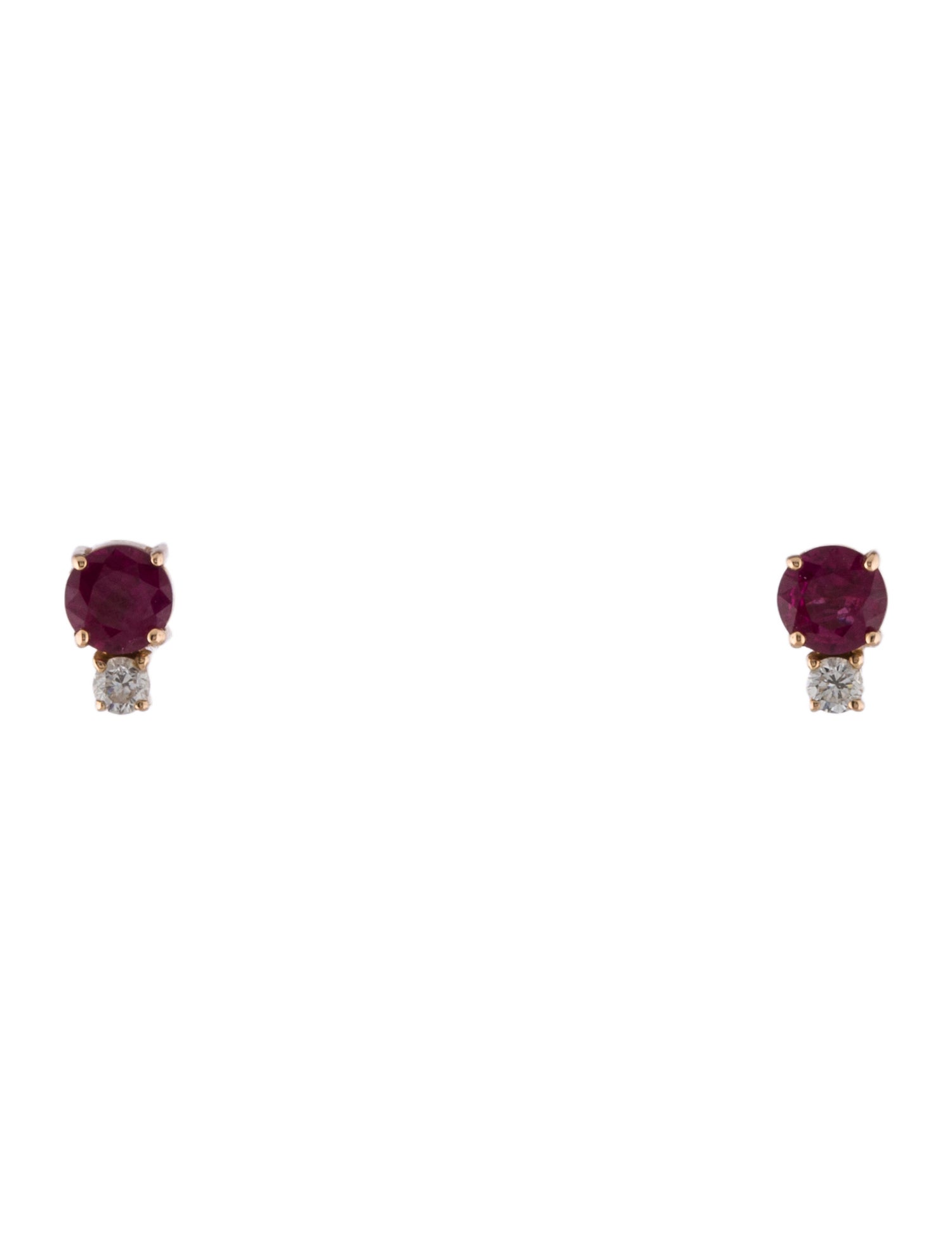 Earrings 18K Ruby & Diamond Stud Earrings