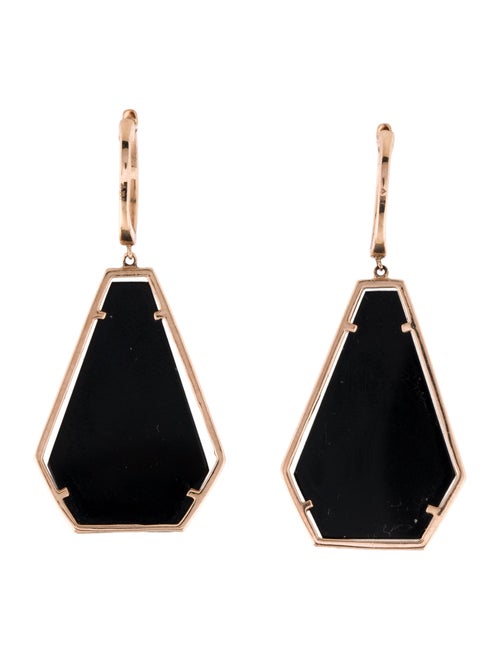 Earrings 14K Onyx and Diamond Drop Earrings