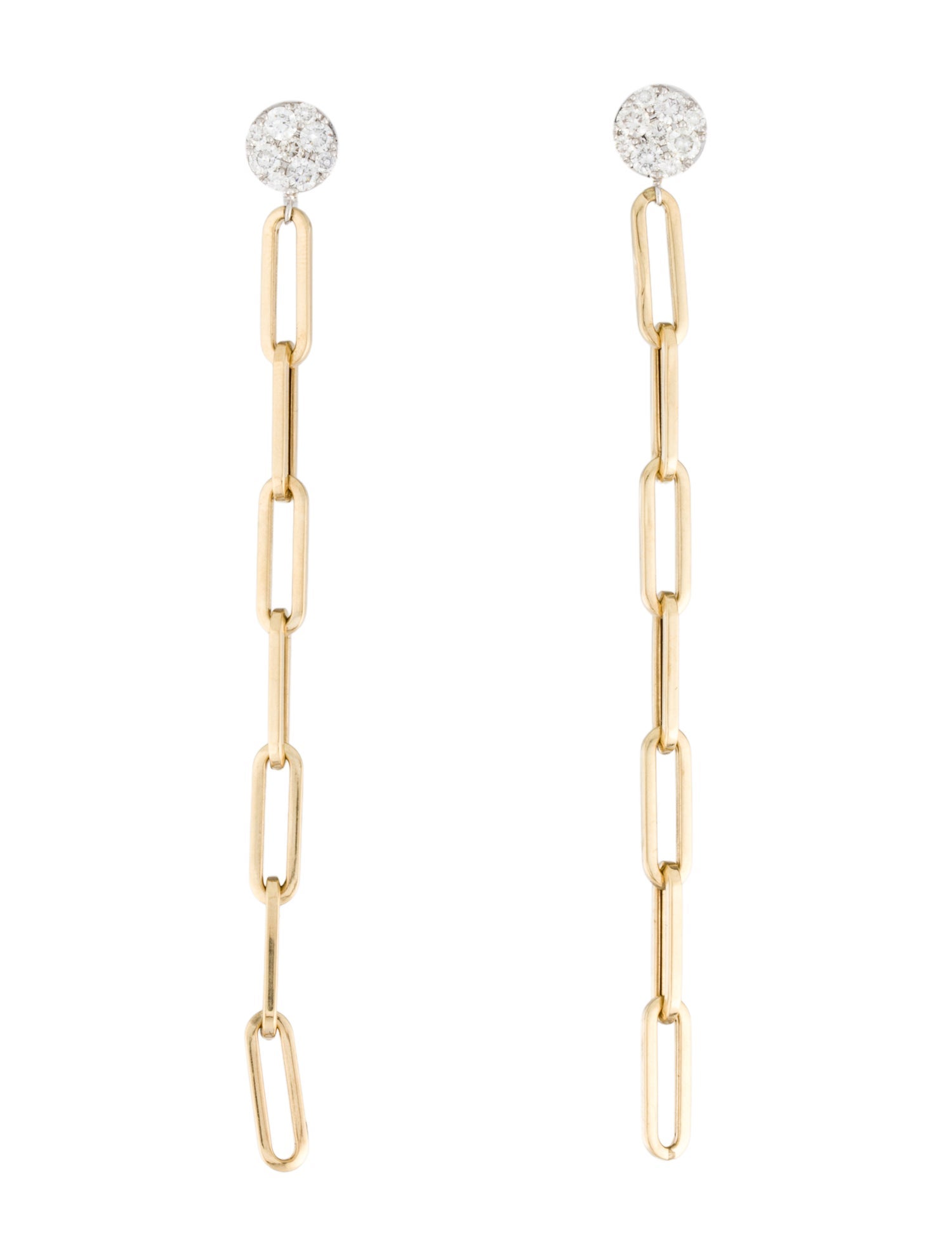 Earrings 14K Diamond Paperclip Drop Earrings